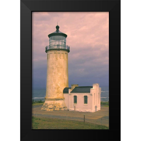 North Head Lighthouse Black Modern Wood Framed Art Print by Johnson, George