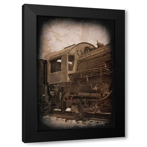 Hog Heads Office Black Modern Wood Framed Art Print by Johnson, George