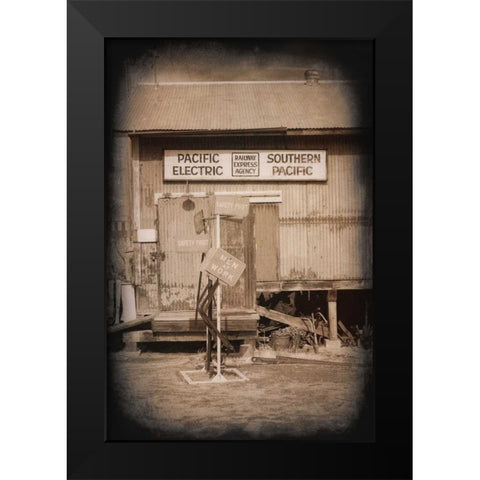 Men at Work Black Modern Wood Framed Art Print by Johnson, George
