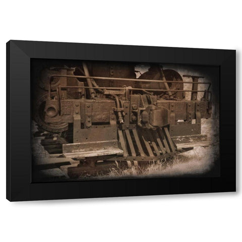 Old Cowcatcher Black Modern Wood Framed Art Print by Johnson, George