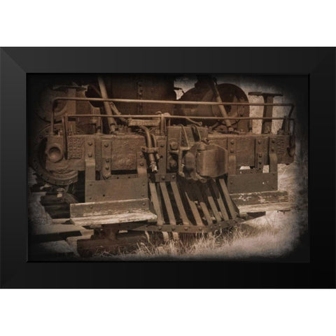 Old Cowcatcher Black Modern Wood Framed Art Print by Johnson, George