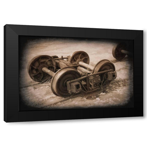 Four Wheel Truck Black Modern Wood Framed Art Print by Johnson, George