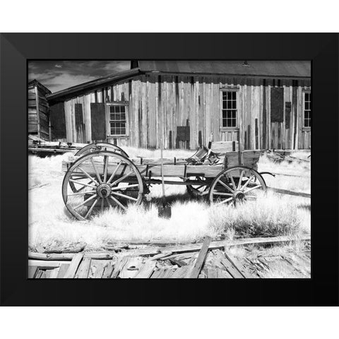 Bodie Wagon Black Modern Wood Framed Art Print by Johnson, George
