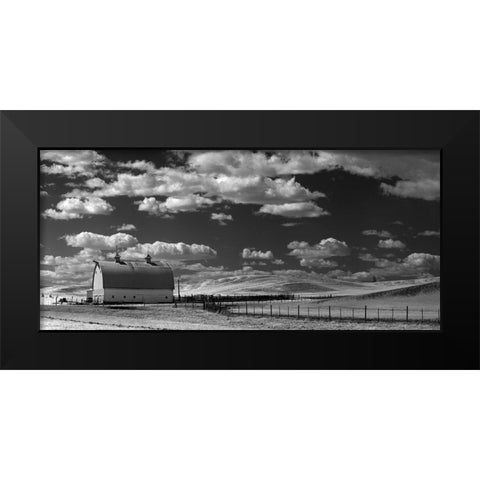 Potlach Barn Black Modern Wood Framed Art Print by Johnson, George