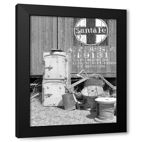 Santa Fe Out of Service Black Modern Wood Framed Art Print with Double Matting by Johnson, George