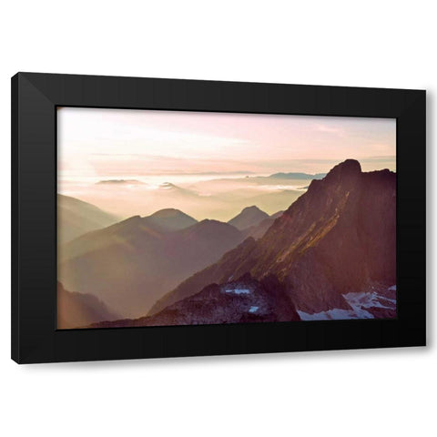Glacier Peak II Black Modern Wood Framed Art Print by Kidd, Brian
