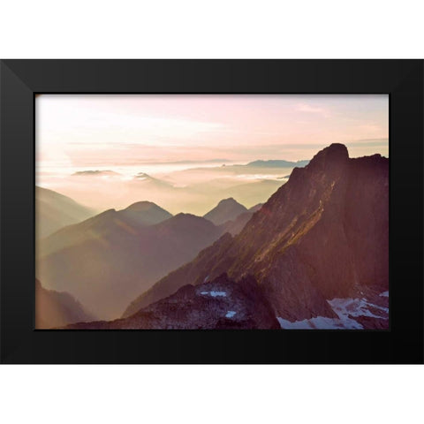 Glacier Peak II Black Modern Wood Framed Art Print by Kidd, Brian