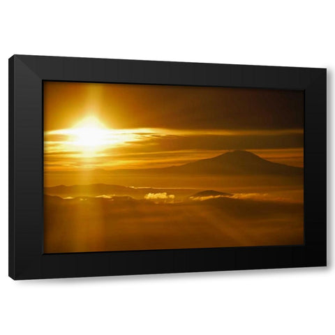 Rainier Sunset I Black Modern Wood Framed Art Print by Kidd, Brian