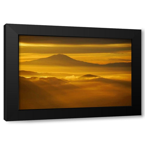 Rainier Sunset II Black Modern Wood Framed Art Print by Kidd, Brian
