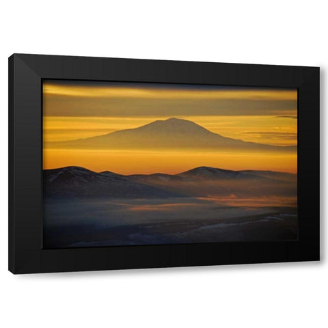 Rainier Sunset III Black Modern Wood Framed Art Print with Double Matting by Kidd, Brian