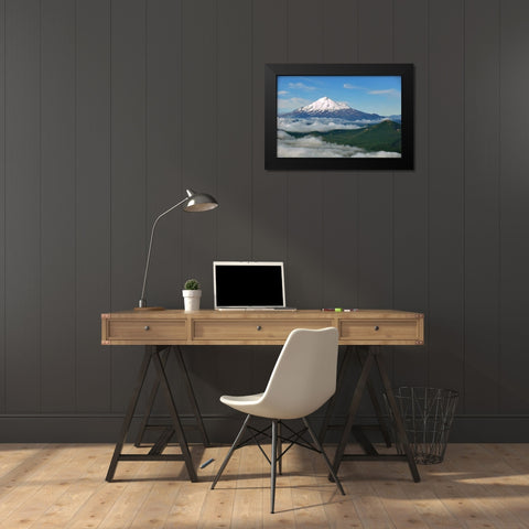 Mt. Shasta Black Modern Wood Framed Art Print by Kidd, Brian