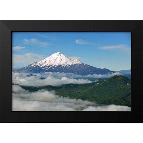 Mt. Shasta Black Modern Wood Framed Art Print by Kidd, Brian