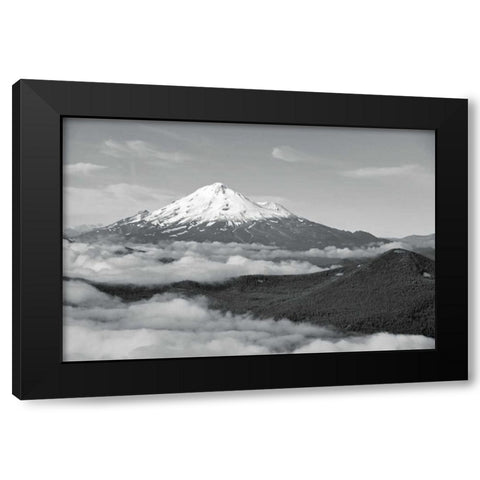 BW Mt. Shasta Black Modern Wood Framed Art Print by Kidd, Brian