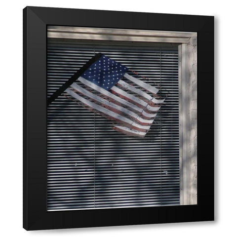 Window Flag I Black Modern Wood Framed Art Print by Larson, Scott