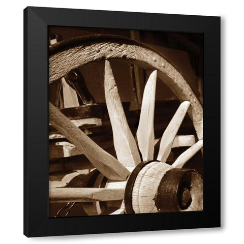 Wagon Wheel III Black Modern Wood Framed Art Print by Larson, Scott