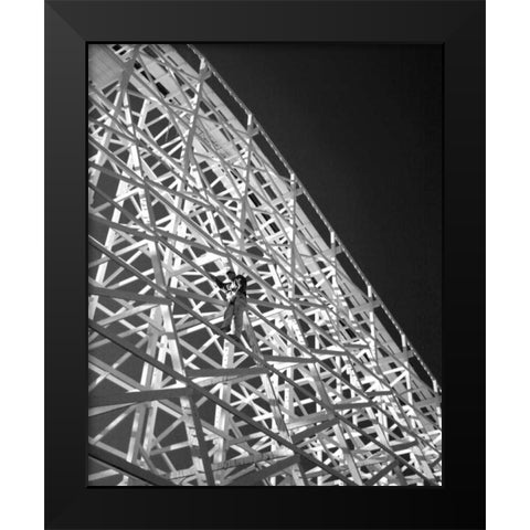 Safety Check I Black Modern Wood Framed Art Print by Larson, Scott