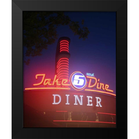 Dine Out III Black Modern Wood Framed Art Print by Larson, Scott