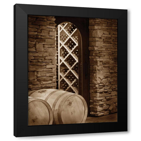 Wine Cellar II Black Modern Wood Framed Art Print with Double Matting by Larson, Scott