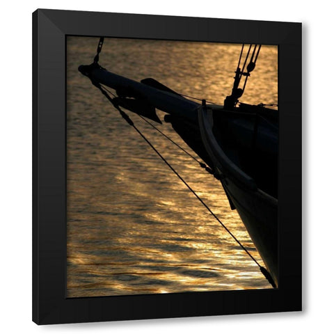 Sunset Sail I Black Modern Wood Framed Art Print with Double Matting by Larson, Scott