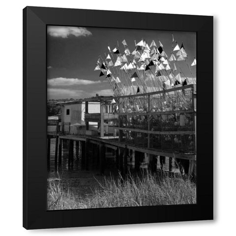 Estuary II Black Modern Wood Framed Art Print with Double Matting by Larson, Scott