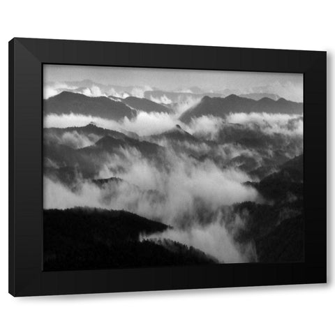 Smokey Mountains II Black Modern Wood Framed Art Print with Double Matting by Larson, Scott
