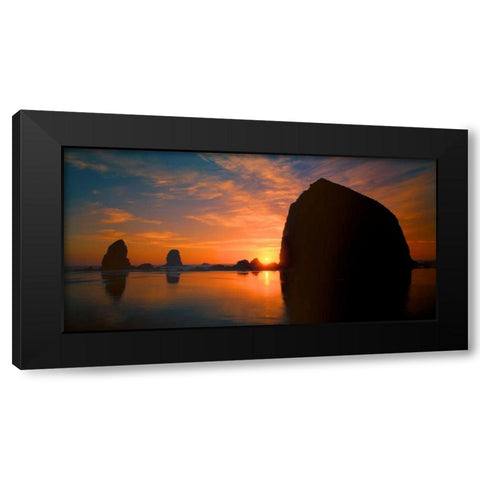 Cannon Beach III Black Modern Wood Framed Art Print with Double Matting by Leahy, Ike