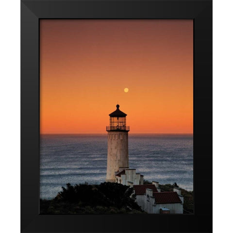 North Head Lighthouse Black Modern Wood Framed Art Print by Leahy, Ike