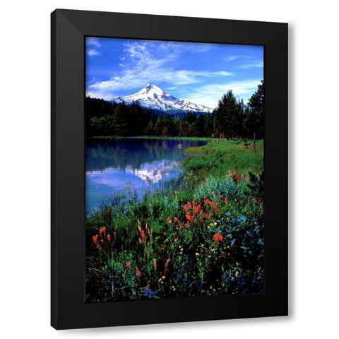 Mt. Hood III Black Modern Wood Framed Art Print with Double Matting by Leahy, Ike
