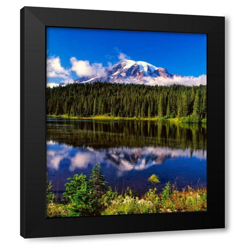 Mt. Rainer II Black Modern Wood Framed Art Print by Leahy, Ike