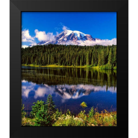 Mt. Rainer II Black Modern Wood Framed Art Print by Leahy, Ike