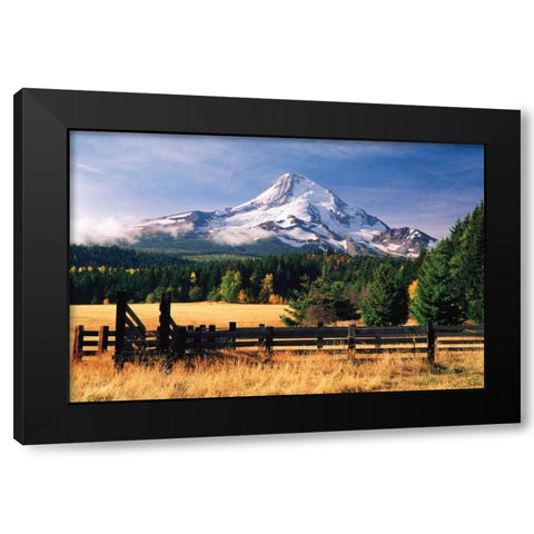 Mt. Hood X Black Modern Wood Framed Art Print by Leahy, Ike