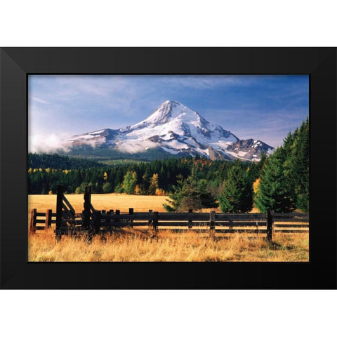 Mt. Hood X Black Modern Wood Framed Art Print by Leahy, Ike