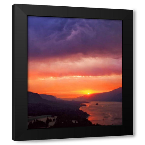 Columbia River Gorge III Black Modern Wood Framed Art Print by Leahy, Ike