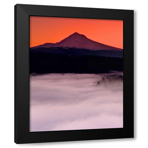 Mt. Hood XX Black Modern Wood Framed Art Print with Double Matting by Leahy, Ike