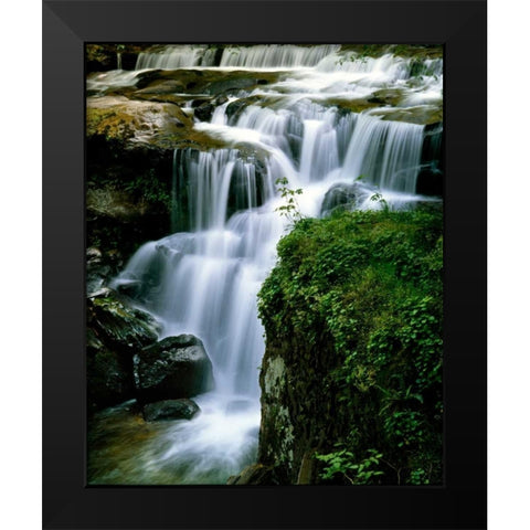 Lost Creek Falls Black Modern Wood Framed Art Print by Leahy, Ike