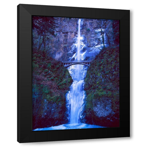 Multnomah Falls Winter Black Modern Wood Framed Art Print with Double Matting by Leahy, Ike