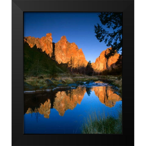 Smith Rock Vertical Black Modern Wood Framed Art Print by Leahy, Ike