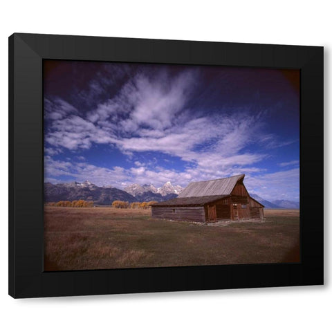 Barn Mormon Row Black Modern Wood Framed Art Print by Leahy, Ike