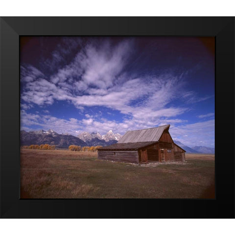 Barn Mormon Row Black Modern Wood Framed Art Print by Leahy, Ike