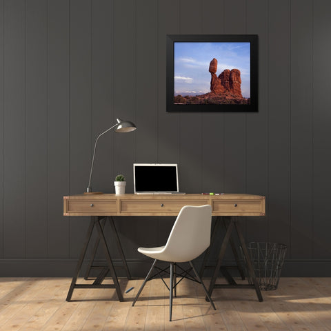 Balancing Rock Black Modern Wood Framed Art Print by Leahy, Ike