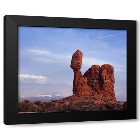 Balancing Rock Black Modern Wood Framed Art Print by Leahy, Ike