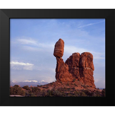 Balancing Rock Black Modern Wood Framed Art Print by Leahy, Ike