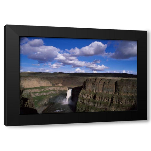 Palouse Falls Black Modern Wood Framed Art Print by Leahy, Ike