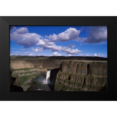 Palouse Falls Black Modern Wood Framed Art Print by Leahy, Ike