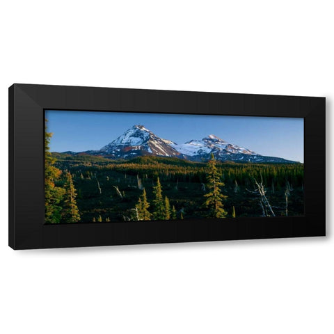 Twin Peaks Black Modern Wood Framed Art Print with Double Matting by Leahy, Ike