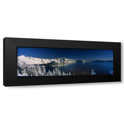 Winter at Crater Lake Black Modern Wood Framed Art Print by Leahy, Ike