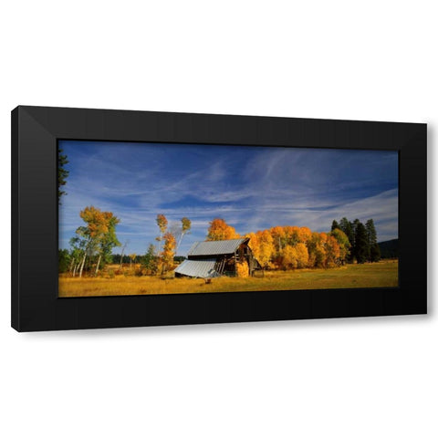 Old Barn Black Modern Wood Framed Art Print by Leahy, Ike