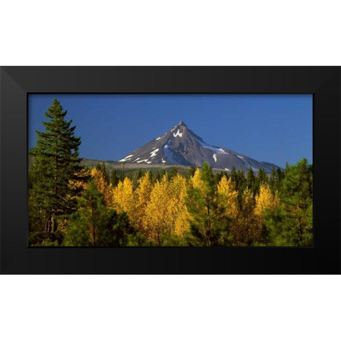 Mt. Jefferson Black Modern Wood Framed Art Print by Leahy, Ike