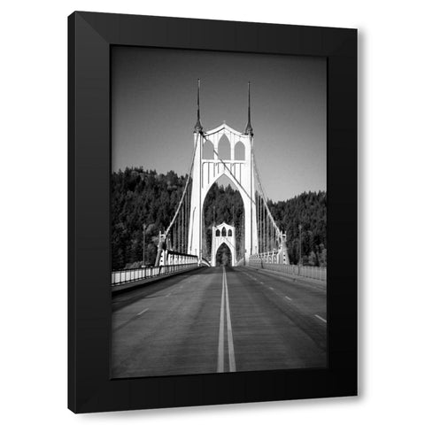 Portland Gothic Black Modern Wood Framed Art Print by Leahy, Ike