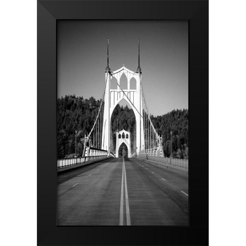 Portland Gothic Black Modern Wood Framed Art Print by Leahy, Ike